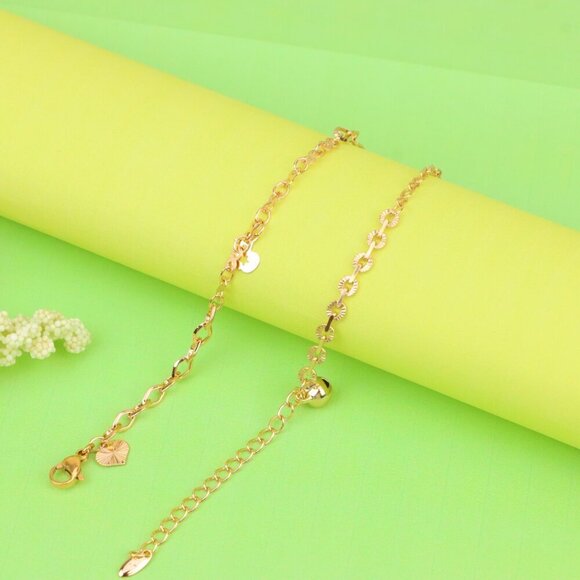 "Butterfly Charm Rose Gold Anklet with Dual Chain Accent, XPAL1188 - Picture 1 of 12